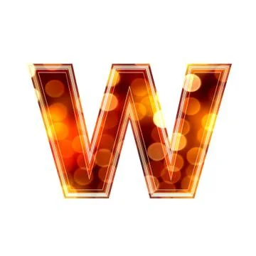 3d letter with glowing lights texture - w Stock Illustration