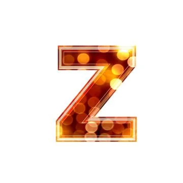 3d letter with glowing lights texture - z Stock Illustration