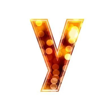 3d letter with glowing lights texture - y Stock Illustration