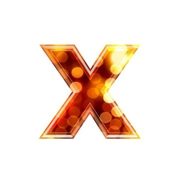3d letter with glowing lights texture - x Stock Illustration