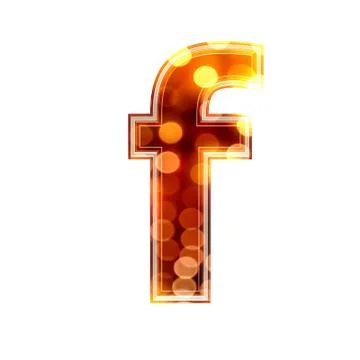 3d letter with glowing lights texture - f Stock Illustration