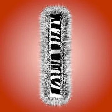 3d the letter of the Hebrew alphabet in the form of a zebra. 3d lettering wit Stock Illustration