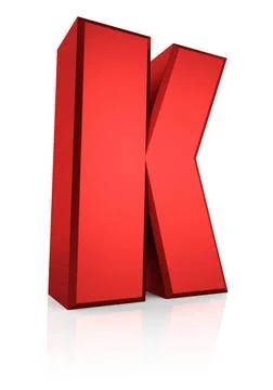 3d Letter K 3d rendering red letter K isolated on white background Copyrig... 스톡 사진