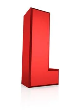3d Letter L 3d rendering red letter L isolated on white background Copyrig... Foto stock