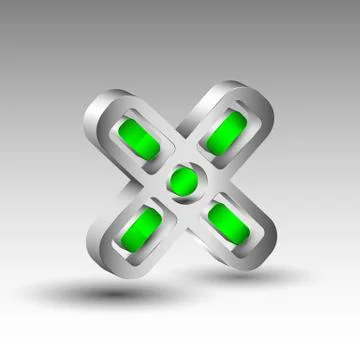3d letter logo with green elements 스톡 일러스트