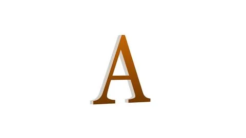 3d A letter logo loopable brown color white background Stock Illustration