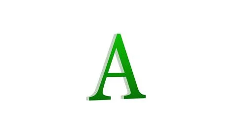 3d A letter logo loopable green color white background Stock Illustration