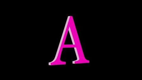 3d A letter logo loopable pink color black background Stock Illustration