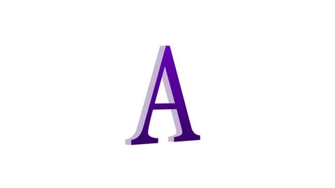 3d A letter logo loopable purple color white background Illustrazione stock