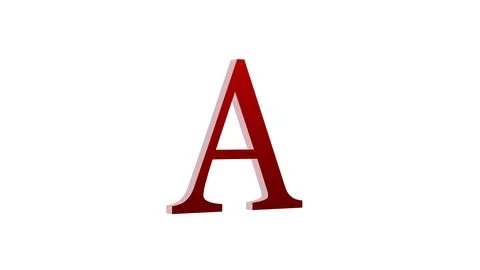 3d A letter logo loopable red color white background Illustrazione stock