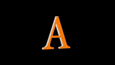 3d A letter logo loopable rotated brown color black background Stock Illustration