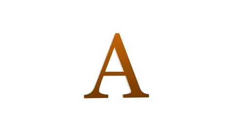 3d A letter logo loopable rotated brown color white background Stock Illustration