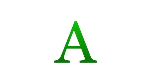 3d A letter logo loopable rotated green color white background 스톡 일러스트