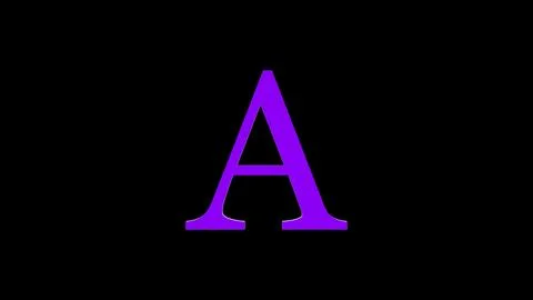 3d A letter logo loopable rotated purple color black background 스톡 일러스트