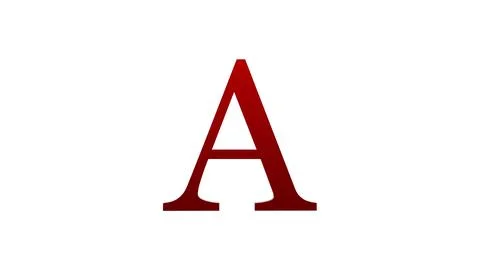 3d A letter logo loopable rotated red color white background Illustrazione stock