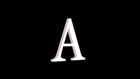 3d A letter logo loopable white color black background Illustrazione stock