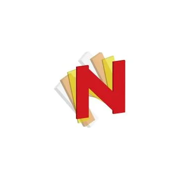 3d letter n initial logo icon template vector Stock Illustration