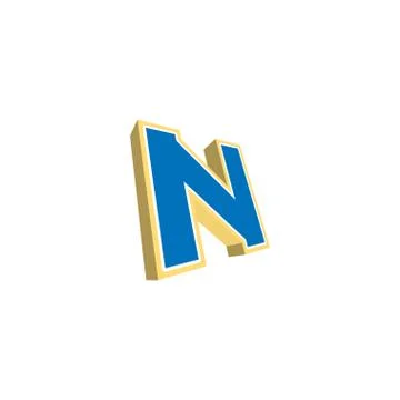 3d letter n initial logo icon template vector Stock Illustration
