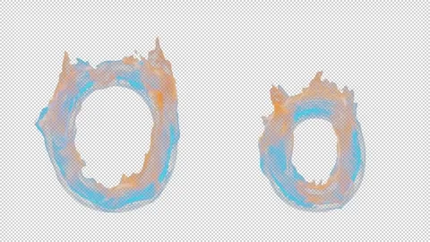 3D letter O appears by fire. Uppercase and lowercase fiery symbols 스톡 동영상 267386463