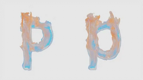 3D letter P appears by fire. Uppercase and lowercase fiery symbols 스톡 동영상 267387438