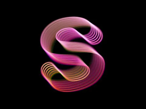 3D letter S logo. Modern technology digital logotype design. Stock Illustration
