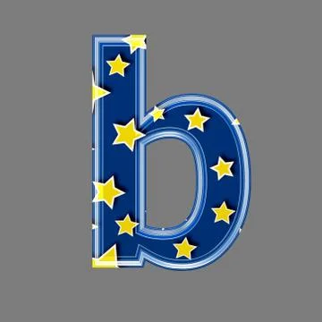 3d letter with star pattern - B Stock Illustration