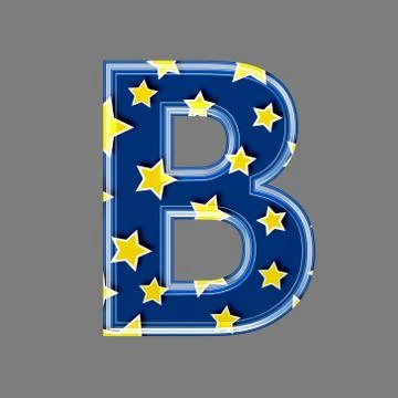 3d letter with star pattern - B Stock Illustration