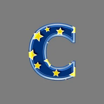 3d letter with star pattern - C Stock Illustration
