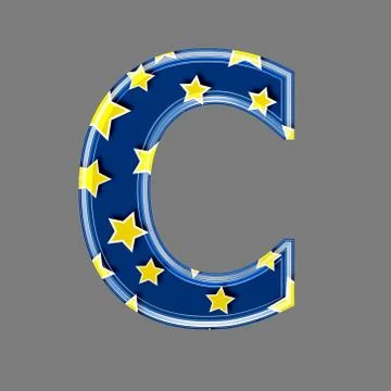 3d letter with star pattern - C Stock Illustration
