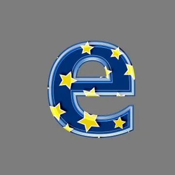 3d letter with star pattern - E Stock Illustration