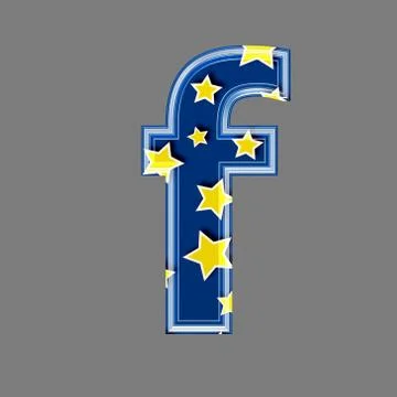 3d letter with star pattern - F Stock Illustration