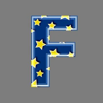3d letter with star pattern - F Stock Illustration