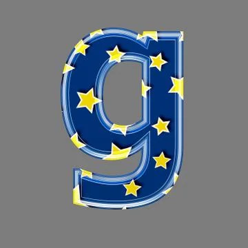 3d letter with star pattern - G Stock Illustration