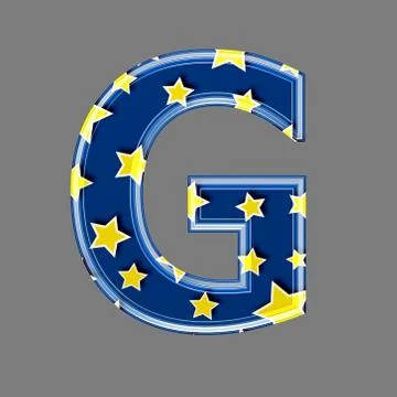 3d letter with star pattern - G Stock Illustration