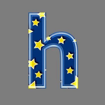 3d letter with star pattern - H Stock Illustration