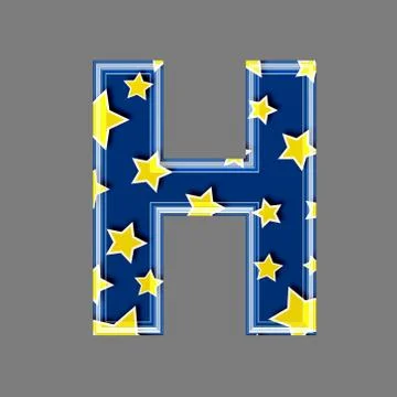 3d letter with star pattern - H Stock Illustration