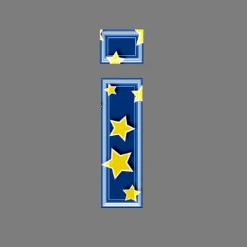 3d letter with star pattern - I Stock Illustration