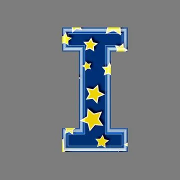 3d letter with star pattern - I Stock Illustration