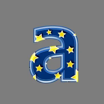 3d letter with star pattern - A Stock Illustration
