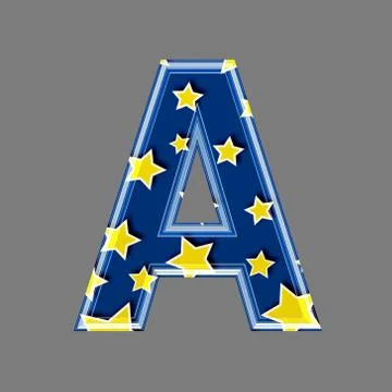 3d letter with star pattern - A Stock-Illustration