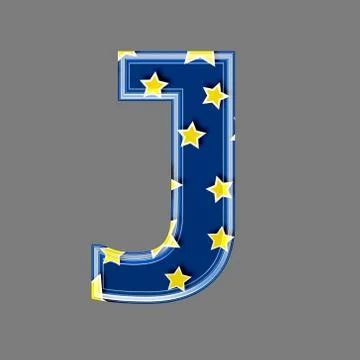 3d letter with star pattern - J Stock Illustration
