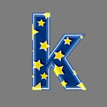 3d letter with star pattern - K Stock Illustration