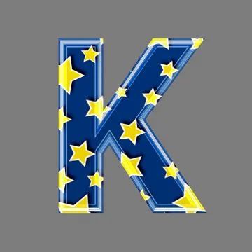 3d letter with star pattern - K Illustrazione stock