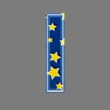 3d letter with star pattern - L Stock Illustration