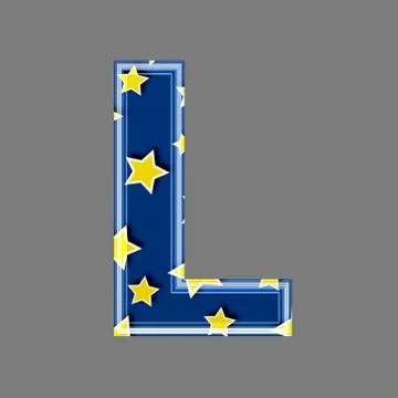 3d letter with star pattern - L Stock Illustration
