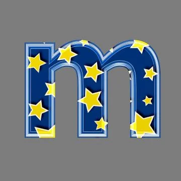 3d letter with star pattern - M Stock Illustration