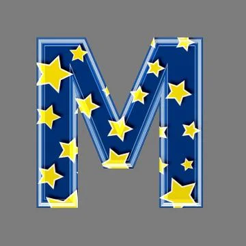 3d letter with star pattern - M Stock Illustration