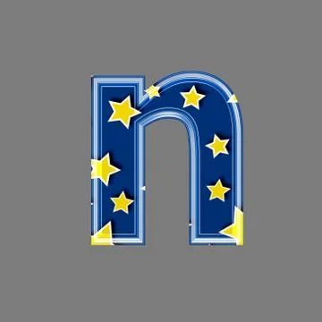 3d letter with star pattern - N Stock Illustration