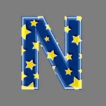 3d letter with star pattern - N Stock Illustration