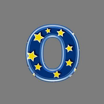3d letter with star pattern - O Stock-Illustration